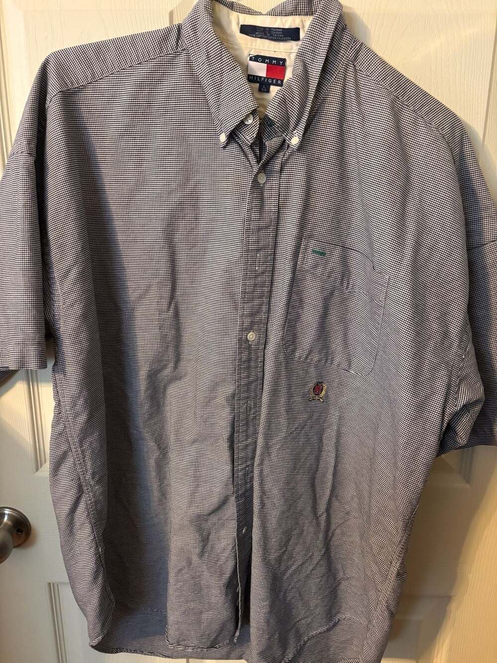 Vintage Tommy Hilfiger Short Sleeve Crest Logo Button Down Shirt